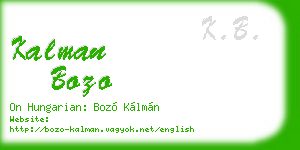 kalman bozo business card